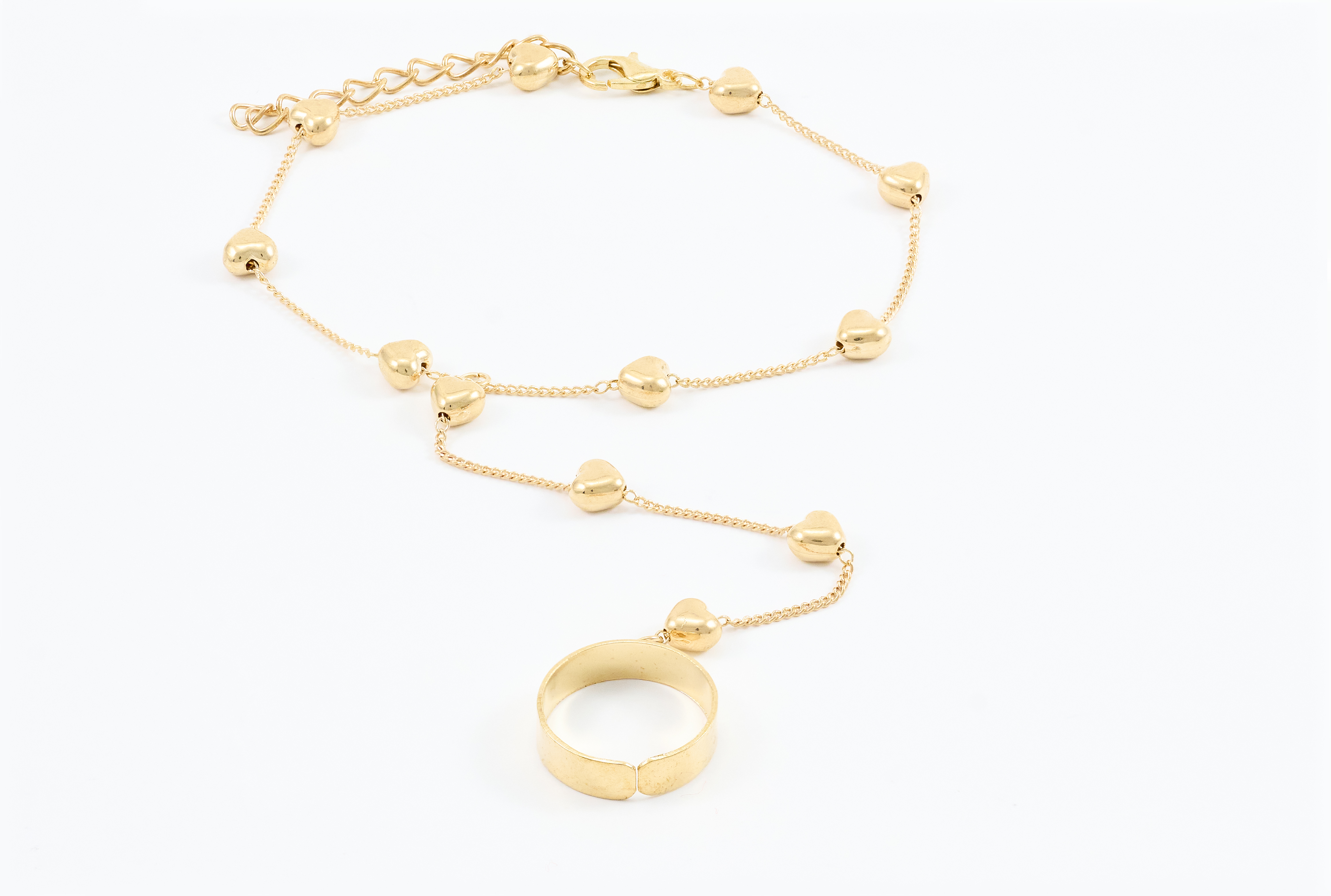 Gouden armband met bedels en kraaltjes