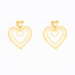 Gouden hartvormige oorbellen met kroontje