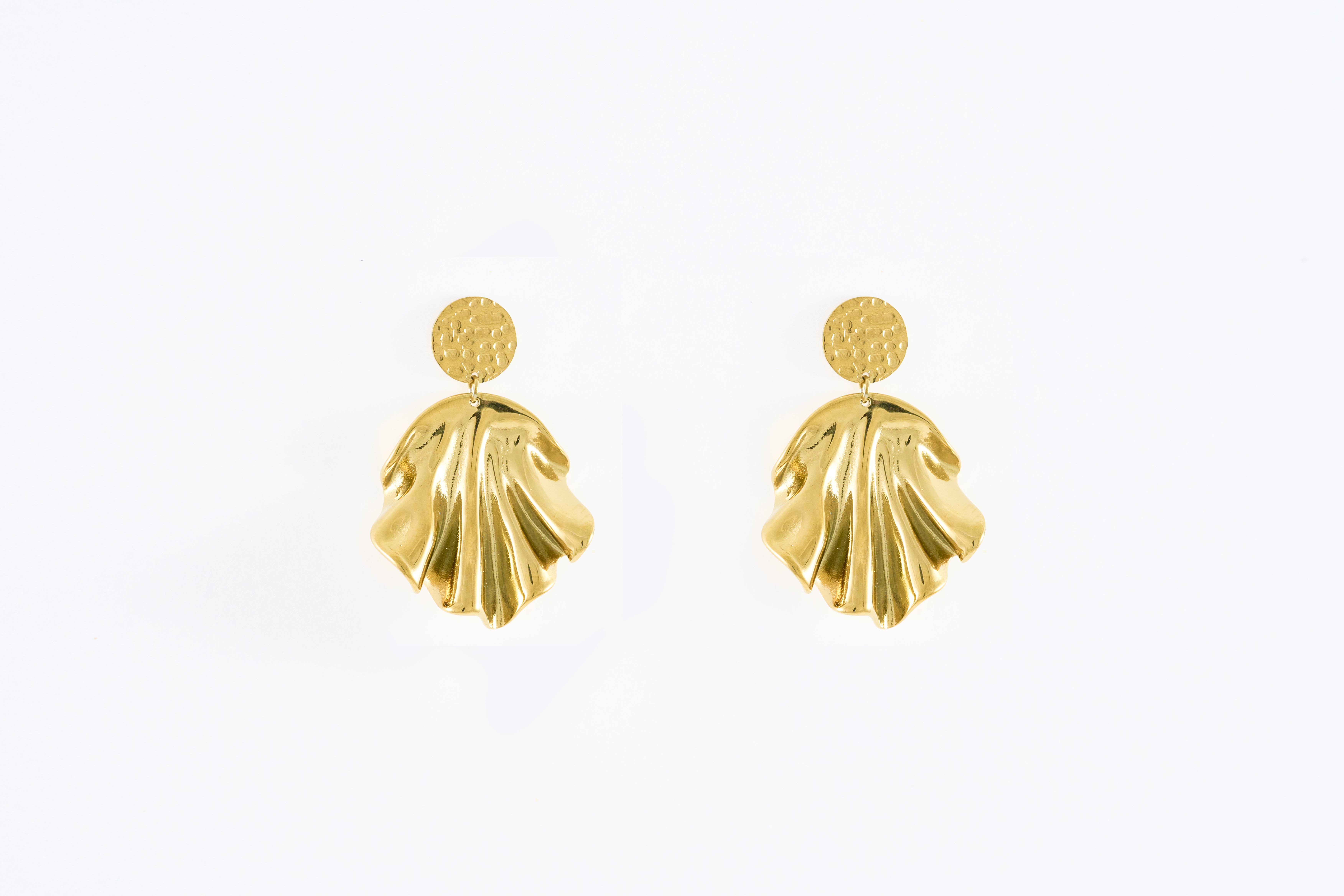 Gouden oorbellen met bohemian bloemen