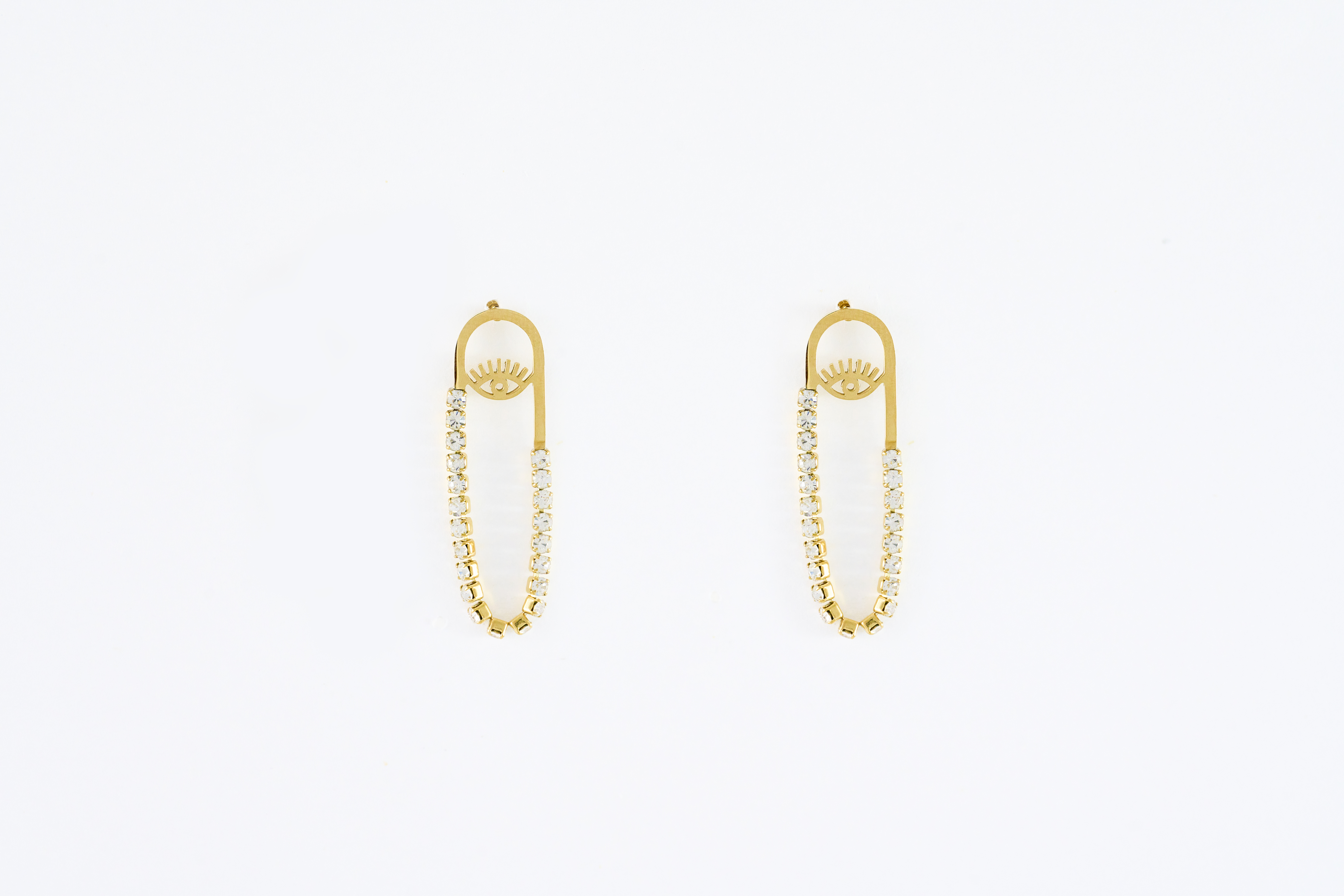 Gouden oorbellen met dubbele paperclips