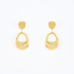 Gouden oorbellen met ronde en druppelvorm