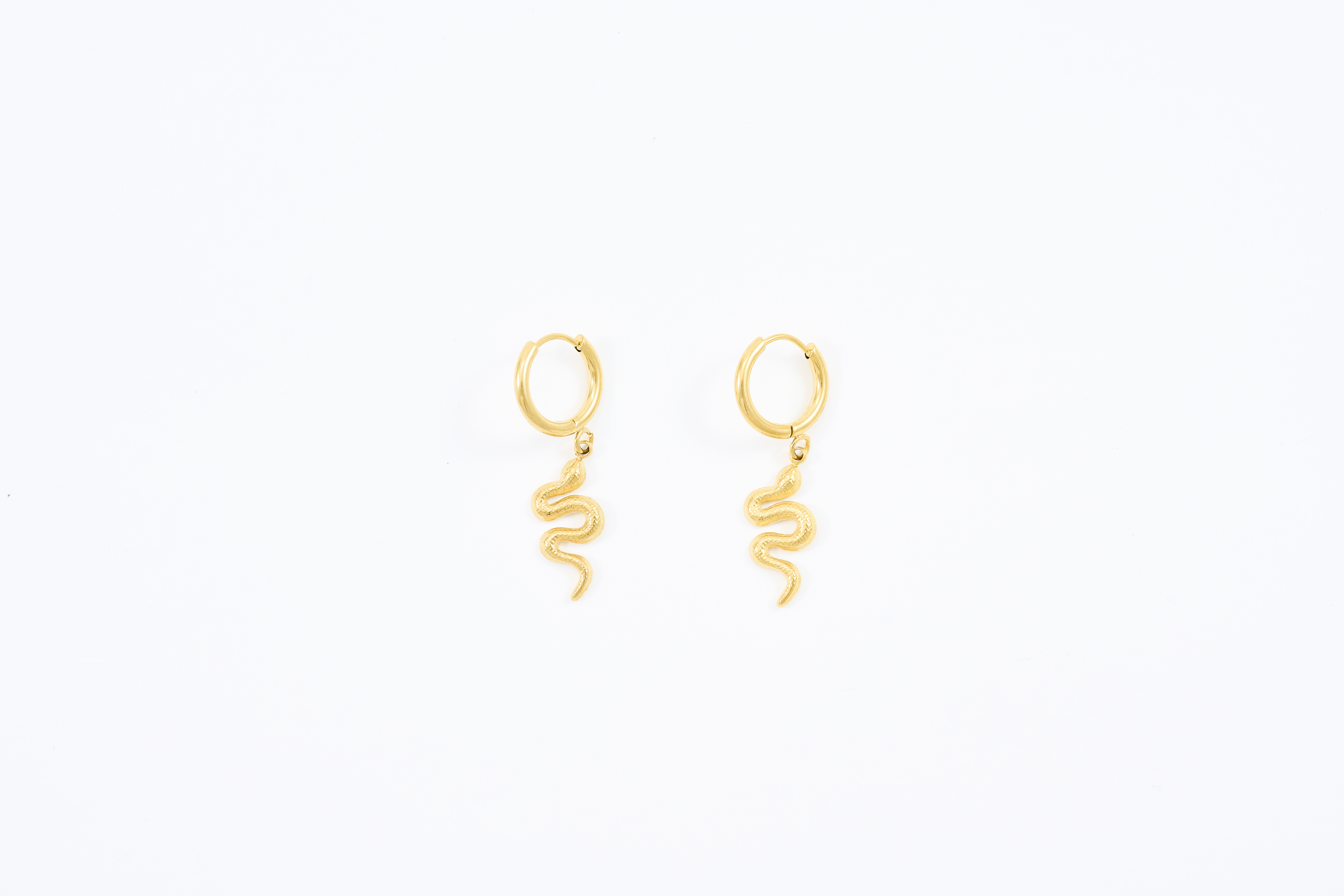 Gouden slang oorbellen