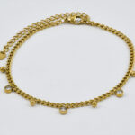 Luxe gouden enkelband met hangende bedels