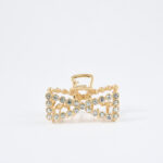 Zwarte strik haarclip met chique uitstraling